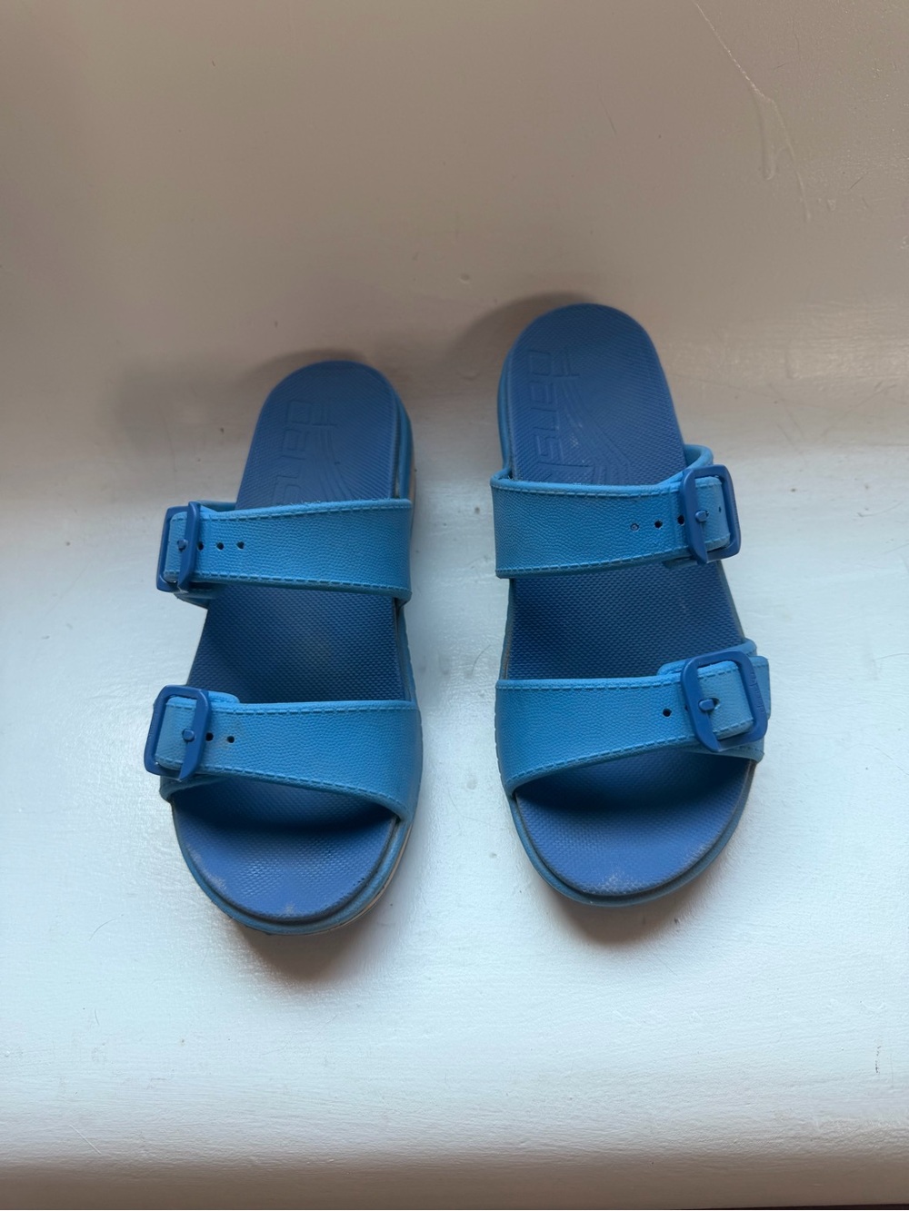 Dansko Blue Dual-Buckle Slide Sandals - Picture 3 of 7